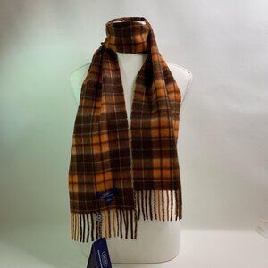 Gobi Luxurious Brown & Rust Plaid Cashmere Scarf - Cozy, Soft, Perfect for Winte